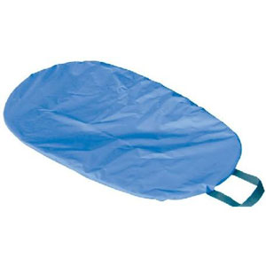 Заглушка для фартука байдарки голубого цвета — овальная панель с тканевой петлёй для удобной установки и снятия